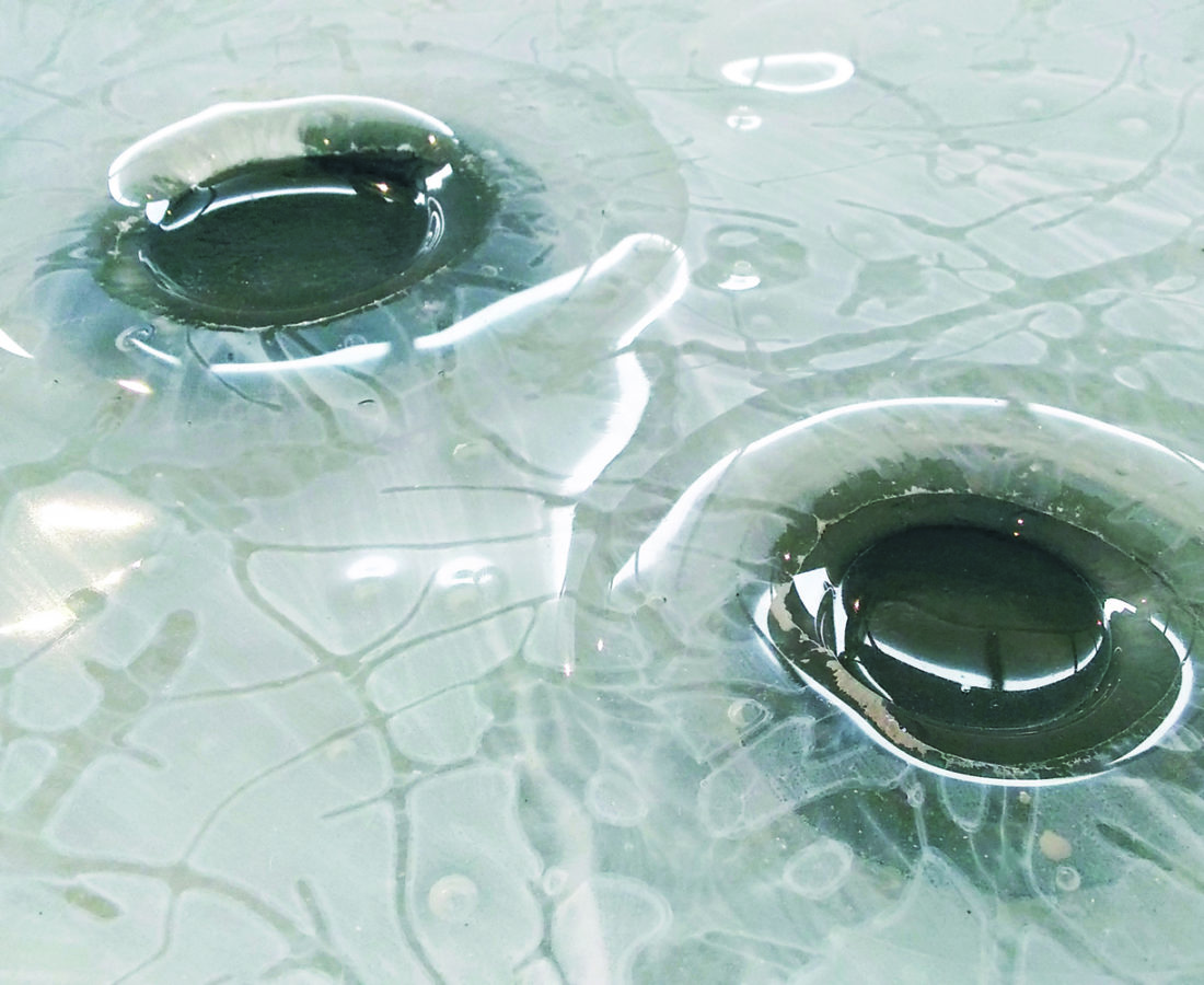 FavrinDesign-LeSirene-fontane-interno-glass-aurora-Selene-bianco-glass-cratere-acciaio