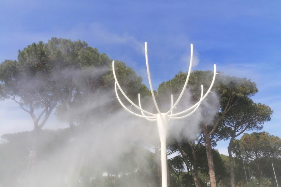 albero tecnologico con ugelli nebbia